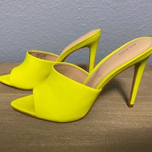 Aldo Neon Yellow Mules